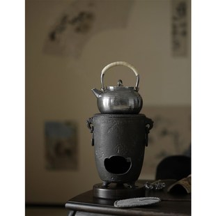 功夫煮茶器复古茶室炉茶具 奇竹斋铸铁便携碳炉酒精炉风炉凉炉日式