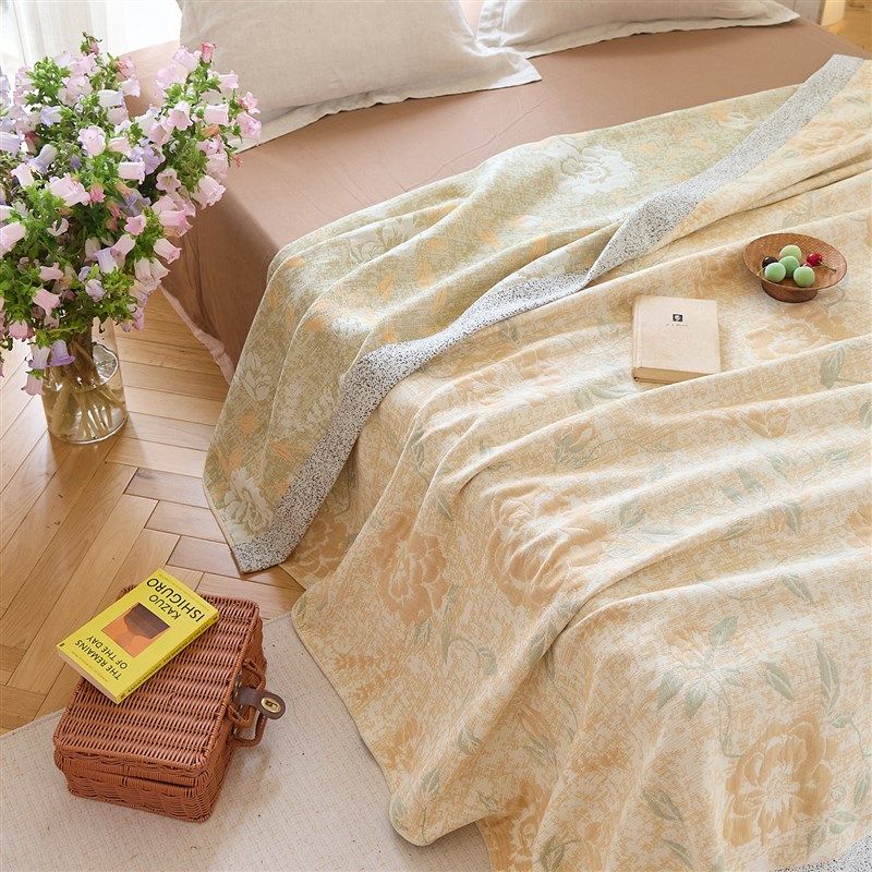汉麻纱布双人床盖毯三件t套高级感柔软空调毯子午睡全棉毛巾被,床上用品,休闲毯/毛毯/绒毯,淘宝优惠券,粉丝福利购,淘宝优惠卷