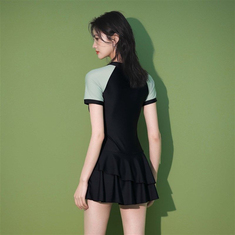 连体泳衣女泡温泉2024新款显B瘦遮肚保守平角游泳馆运动游泳装,运动/瑜伽/健身/球迷用品,连体泳衣,淘宝优惠券,粉丝福利购,淘宝优惠卷