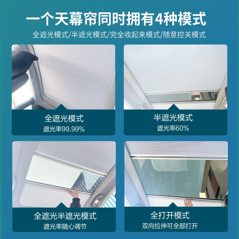 适用极氪X0017电动伸缩遮阳伞车顶天幕天窗伸缩折叠冰Z甲全遮光帘