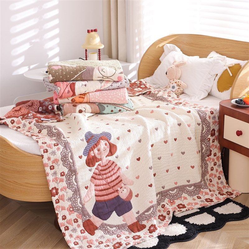 纱布儿童盖毯g母婴级卡通宝宝毛巾被全棉柔软四季沙发午睡毯子,床上用品,休闲毯/毛毯/绒毯,淘宝优惠券,粉丝福利购,淘宝优惠卷