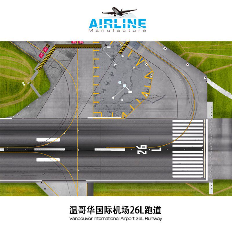 1:400 1:200 客机模型 温哥华国际F机场 飞机 跑道 图纸 木质地