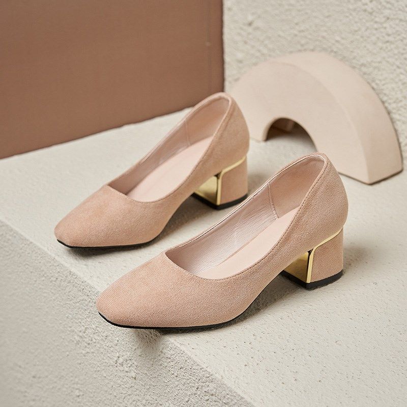 粗跟高跟鞋d软皮方头百搭小码单鞋313233春大码女鞋41一43脚宽加,女鞋,浅口单鞋,淘宝优惠券,粉丝福利购,淘宝优惠卷