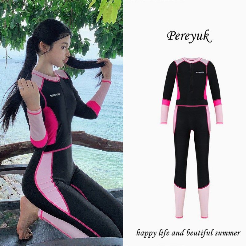 日系少女甜美水母衣连体长袖长裤游E泳衣保守冲浪潜水服训练泳装,运动/瑜伽/健身/球迷用品,连体泳衣,淘宝优惠券,粉丝福利购,淘宝优惠卷