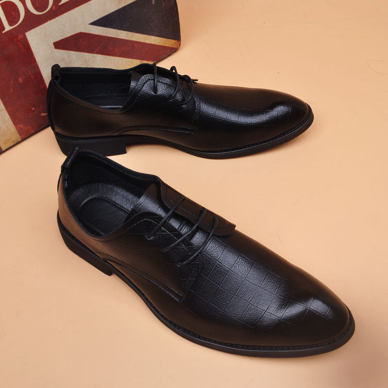 商务休闲尖头男皮鞋系带软皮透气夏季韩版内增高T正装皮鞋结婚皮,流行男鞋,休闲皮鞋,淘宝优惠券,粉丝福利购,淘宝优惠卷