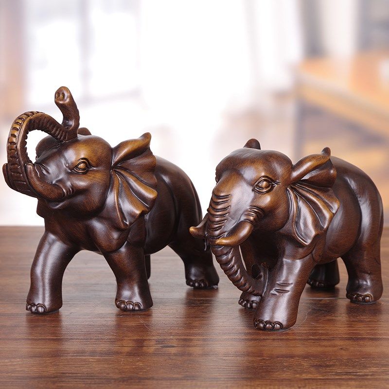 大象摆件实木招财镇宅一对客厅入E户玄关吸水象装饰品乔迁礼物,家居饰品,装饰摆件,淘宝优惠券,粉丝福利购,淘宝优惠卷