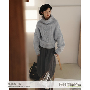 aww 高克重·深冬·高领毛衣斗篷假两件厚上衣2025秋冬