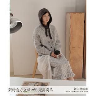 aww 超厚实~高克重·撞色彩点绞花毛衣肌理