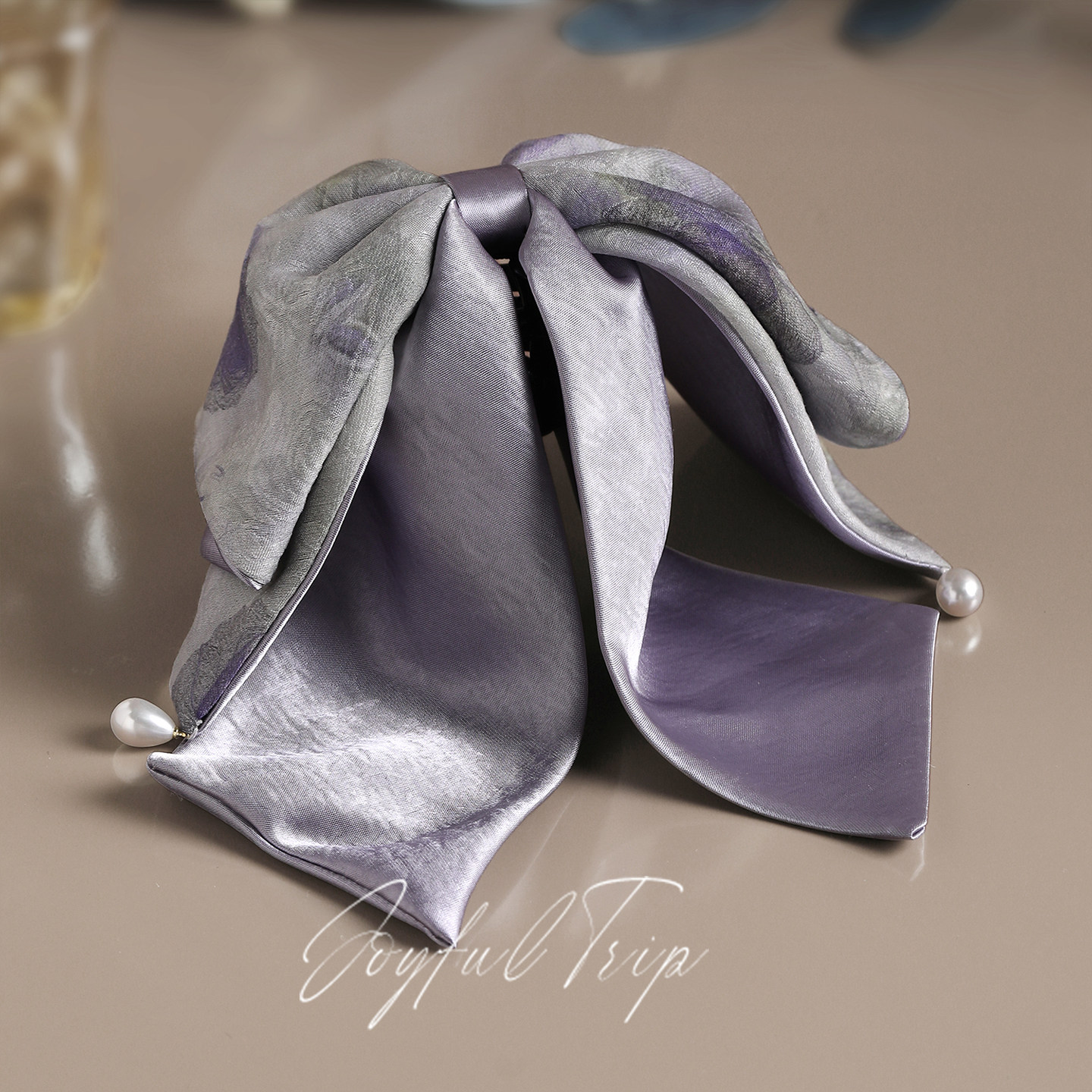 紫缎雾影-韩系轻奢高级感蝴蝶结马尾夹法式气质发饰精致百搭抓夹,饰品/流行首饰/时尚饰品新,发饰,淘宝优惠券,粉丝福利购,淘宝优惠卷