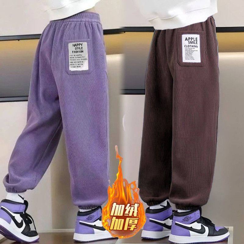 秋冬季新款女童加绒裤子一体绒裤