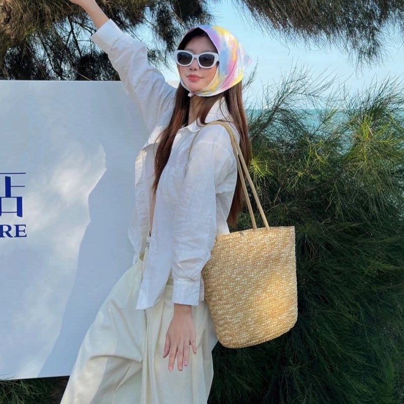 2025新款草编包女夏季海边度假沙滩编织包M大容量单肩包草编水桶,箱包皮具/热销女包/男包,水桶包,淘宝优惠券,粉丝福利购,淘宝优惠卷