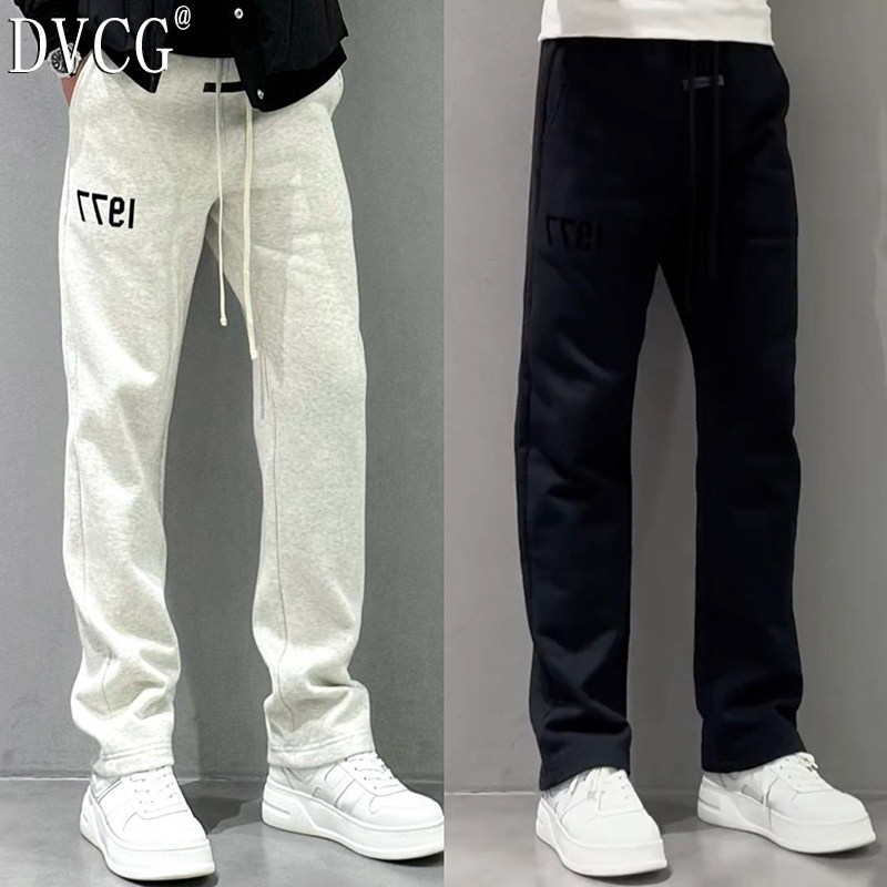高端欧货运动卫裤美式高街痞帅直筒休闲裤男士秋冬加绒阔腿裤男款,男装,卫裤,淘宝优惠券,粉丝福利购,淘宝优惠卷
