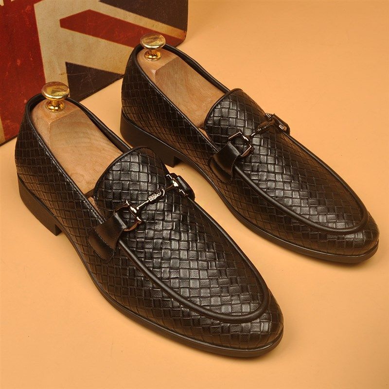 男士白色英伦风尖头皮鞋商务一脚蹬D懒人鞋马衔扣时尚单鞋子结婚,流行男鞋,休闲皮鞋,淘宝优惠券,粉丝福利购,淘宝优惠卷