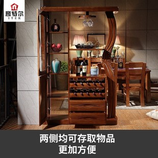 进门装 屏风柜实木玄关柜酒柜隔断t柜双面中式 饰客厅现代简约间厅