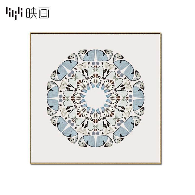 别墅大壁画背景墙豪宅家装客厅墙面装饰画样M板房玄关挂画正方形
