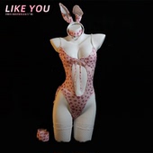 LikeYou小胸性感粉色豹纹兔女郎cos制服情趣诱惑可爱纯欲内衣女装