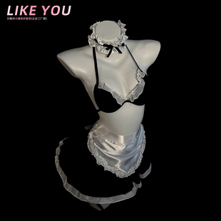 LikeYou小胸性感女仆可爱qqny小厨娘cos制服小胸免脱连体衣围裙装