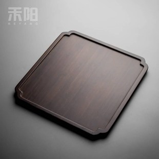 竹制茶盘家用大号茶奉盘长方形实木 禾阳 简易茶小托盘茶具干泡台