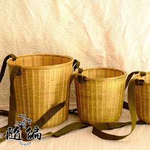 采茶背篓竹编背筐成人小孩买菜采摘农用竹篓子收纳筐手工背篼家用