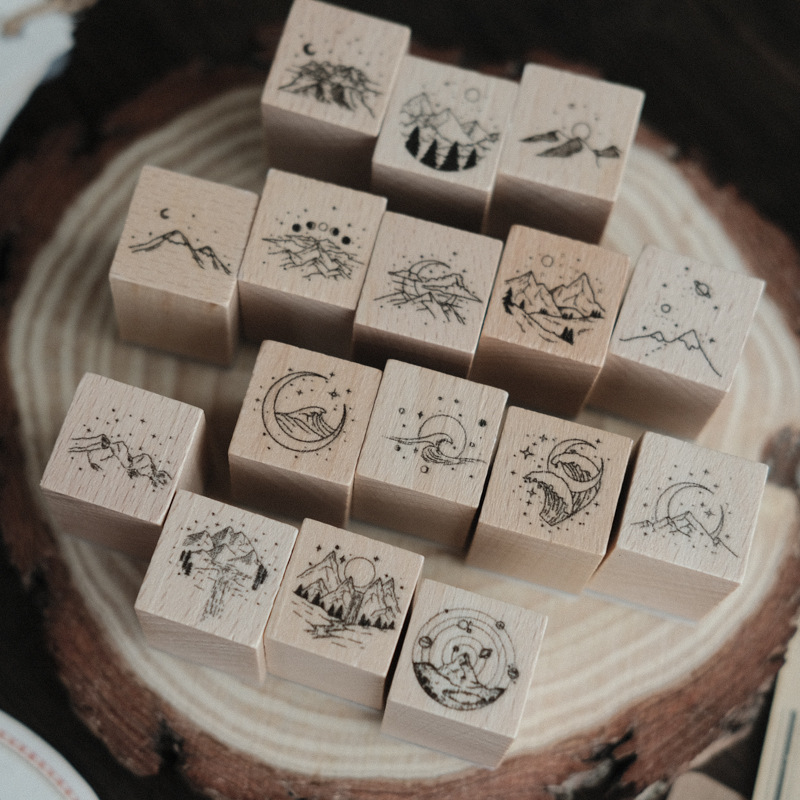 小红书同款低电量木质手账印章