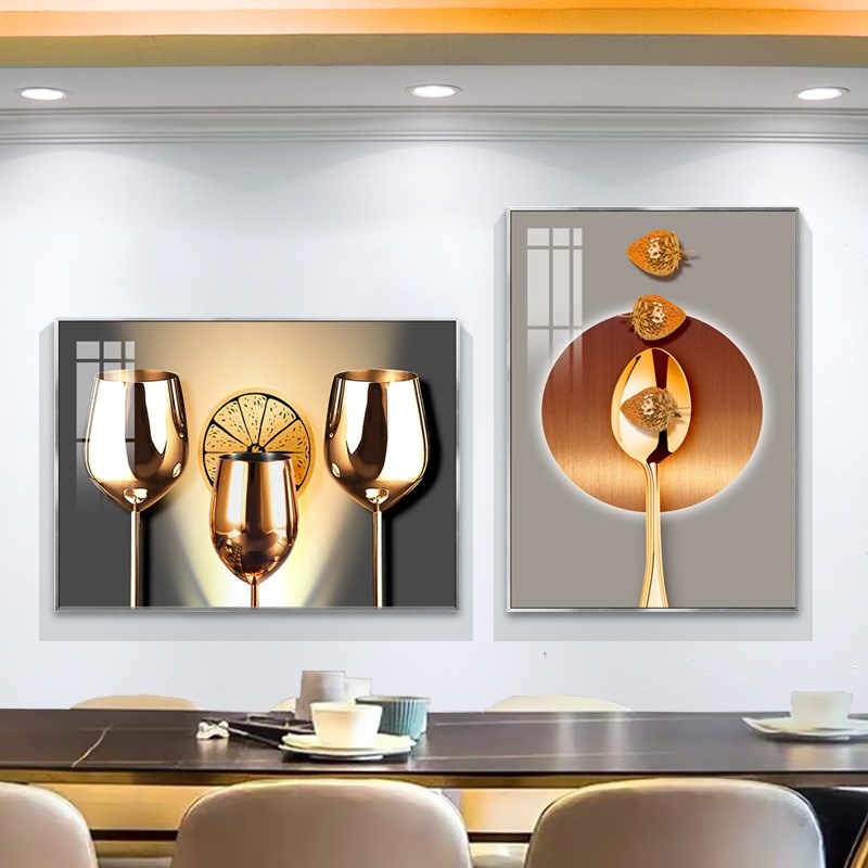 轻奢创意餐厅背景墙装饰画简约抽象饭厅挂画酒店房间卧室壁画图片