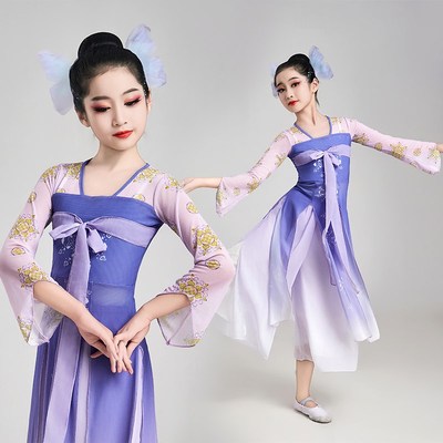 如梦令舞蹈演出服儿童古典舞飘逸舞蹈服装女童身韵纱衣汉服伞道具