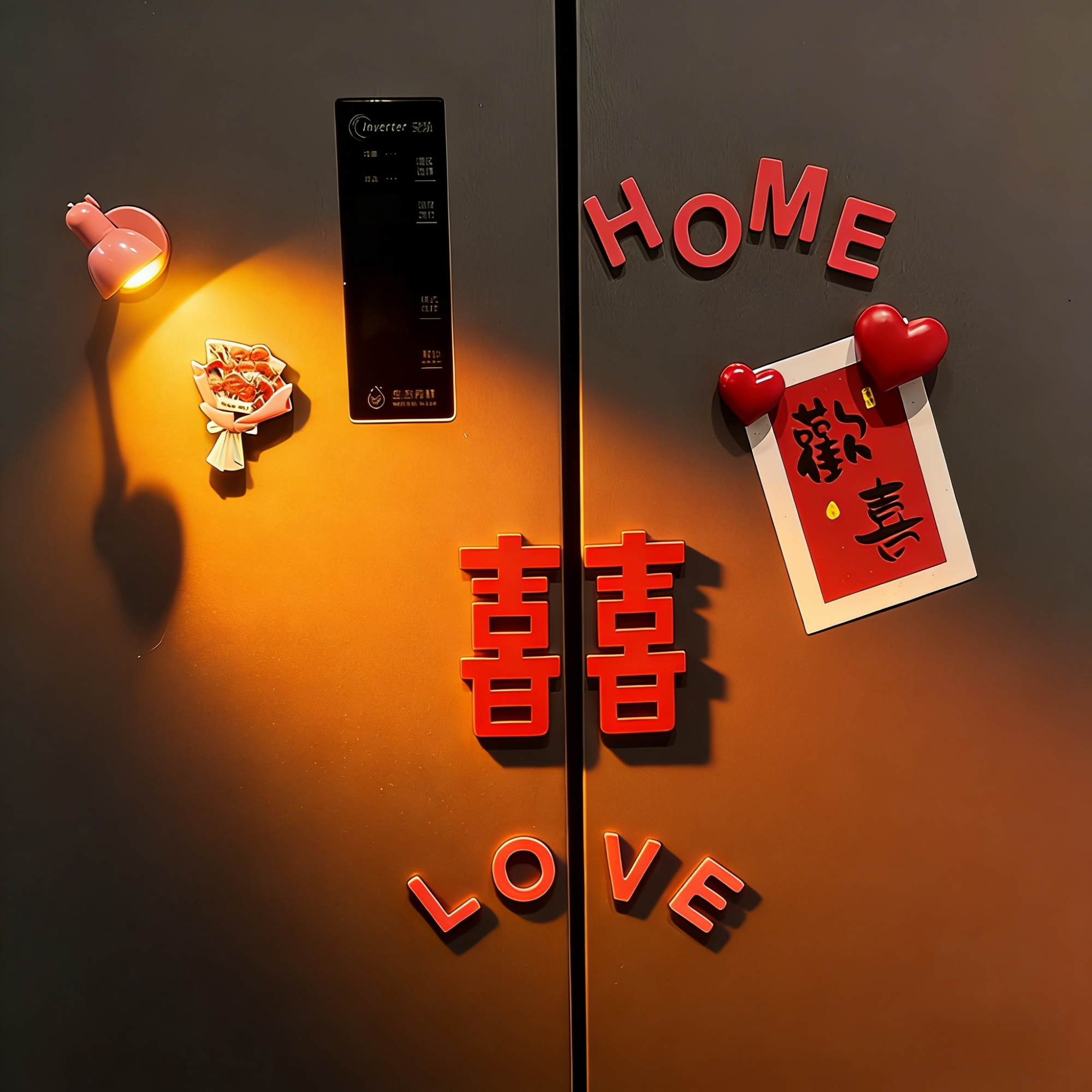 红色喜字爱心冰箱贴 磁吸婚房装饰 新房结婚订婚摆件场景布置套装,家居饰品,冰箱贴,淘宝优惠券,粉丝福利购,淘宝优惠卷