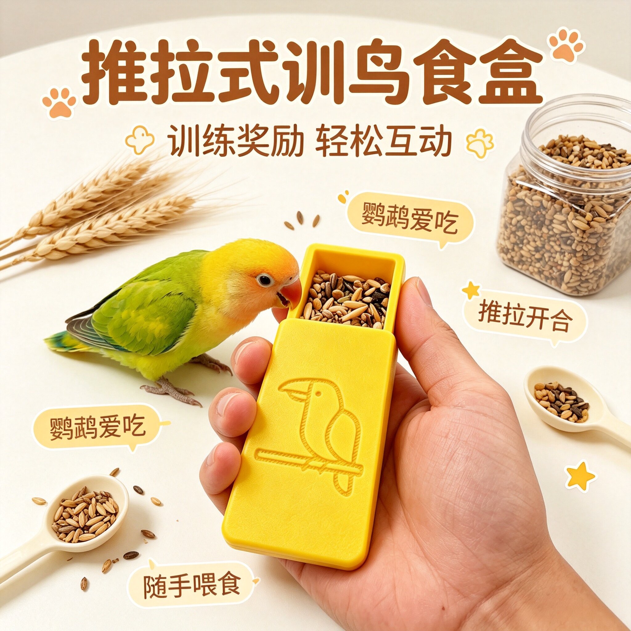 宠帮仕手养训鸟食盒防撒便携防潮