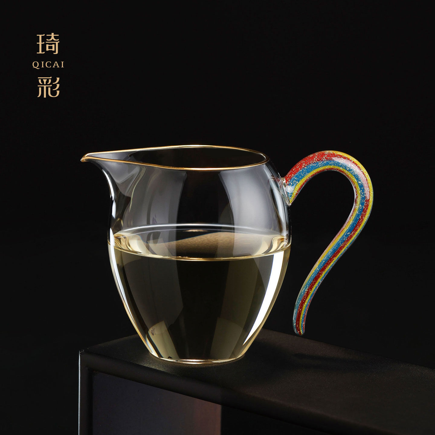 禾器琦彩揽遇联名紫金标高端烁晶纯金怡然茶海玻璃公道杯高档轻奢