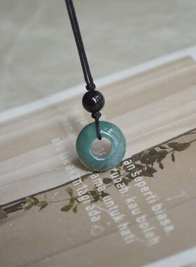 更新啦!一图一物  天然石小平安扣项链可爱百搭吊坠情侣男女