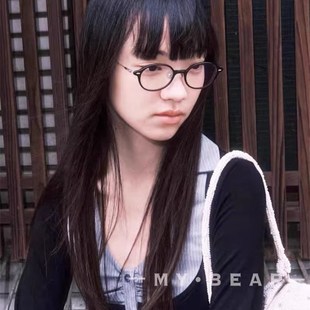 新品 书呆子超轻钛板材眼镜框女椭圆复古简约Kate近视防蓝光镜架