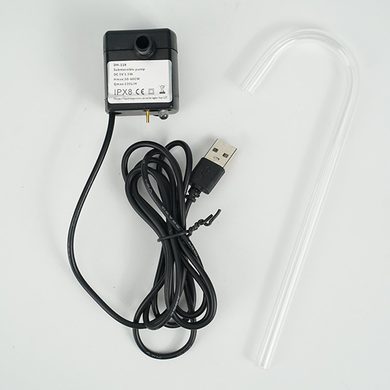 USB水泵鱼缸鱼池迷你循环泵抽 水器小型静音潜水泵假山流水喷泉