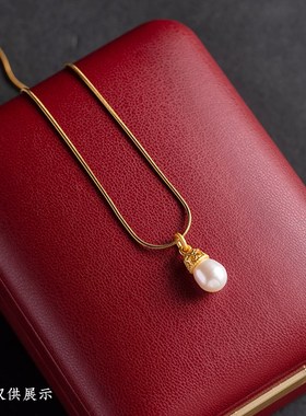 花素可调节针式万能链条吊坠替换项链串珠小孔钛金银色锁骨素链