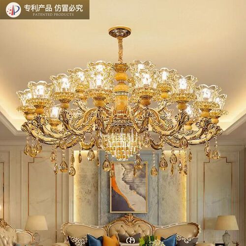 欧式客厅吊灯2025新款轻奢水晶灯别墅餐厅卧室水晶灯豪华大气灯具