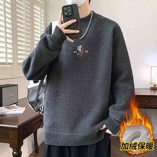 半高领毛衣男孩秋冬季新款加厚潮初高中学生青少年大童打底针织衫