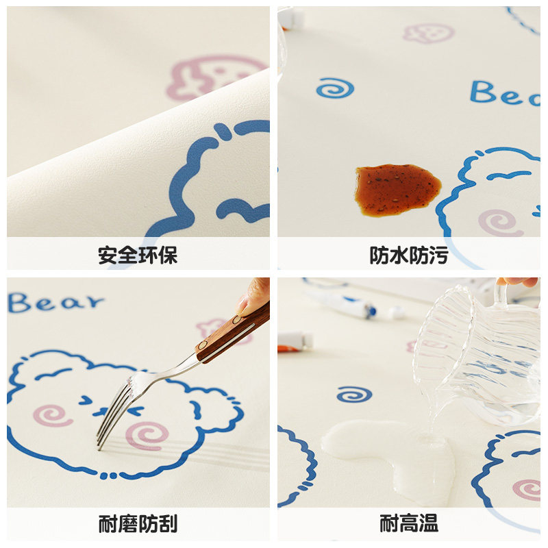 兔年书桌垫儿童学习n学生皮革桌布防水写字台布保护垫子硅胶桌面
