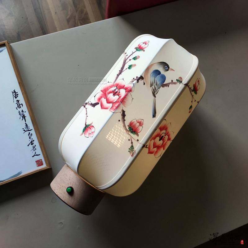 喜鹊登枝 新中式结婚台灯古风手绘新婚H婚房陪嫁灯 卧室床头可充