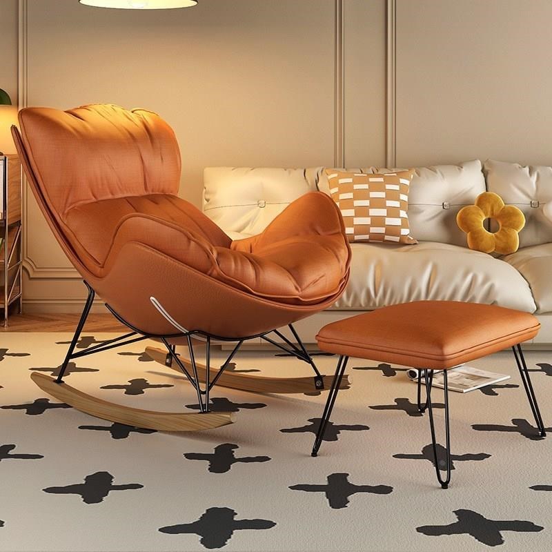 龙虾椅北欧摇摇椅休闲懒人沙发网红阳台躺椅科技布成人逍遥椅