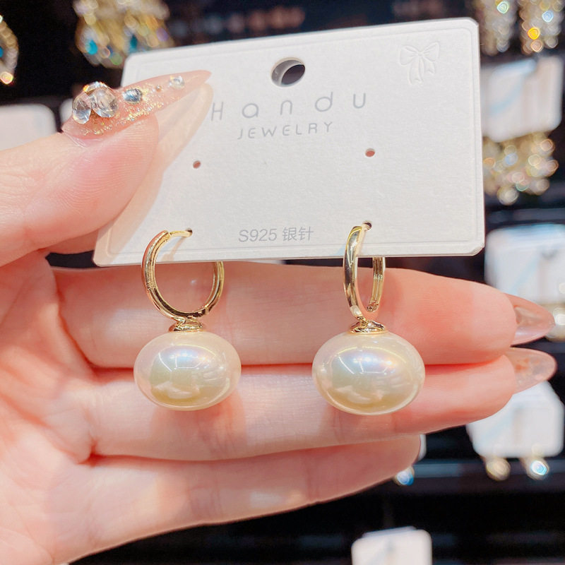 韩国气质简约珍珠耳扣女2021新款海潮高级感耳环个性百搭大气耳坠