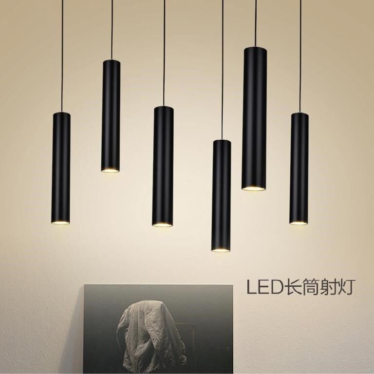 现代简约长排奶茶店吊灯床头小y吊灯北欧卧室房间酒店餐厅圆柱形
