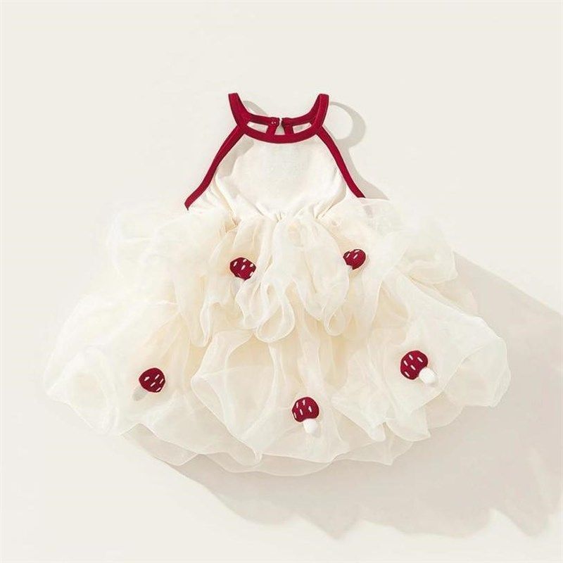 2025夏季新款女童蓬蓬连衣裙儿童裙子蘑菇立体装饰洋气吊带蓬蓬裙,童装/婴儿装/亲子装,连衣裙,淘宝优惠券,粉丝福利购,淘宝优惠卷