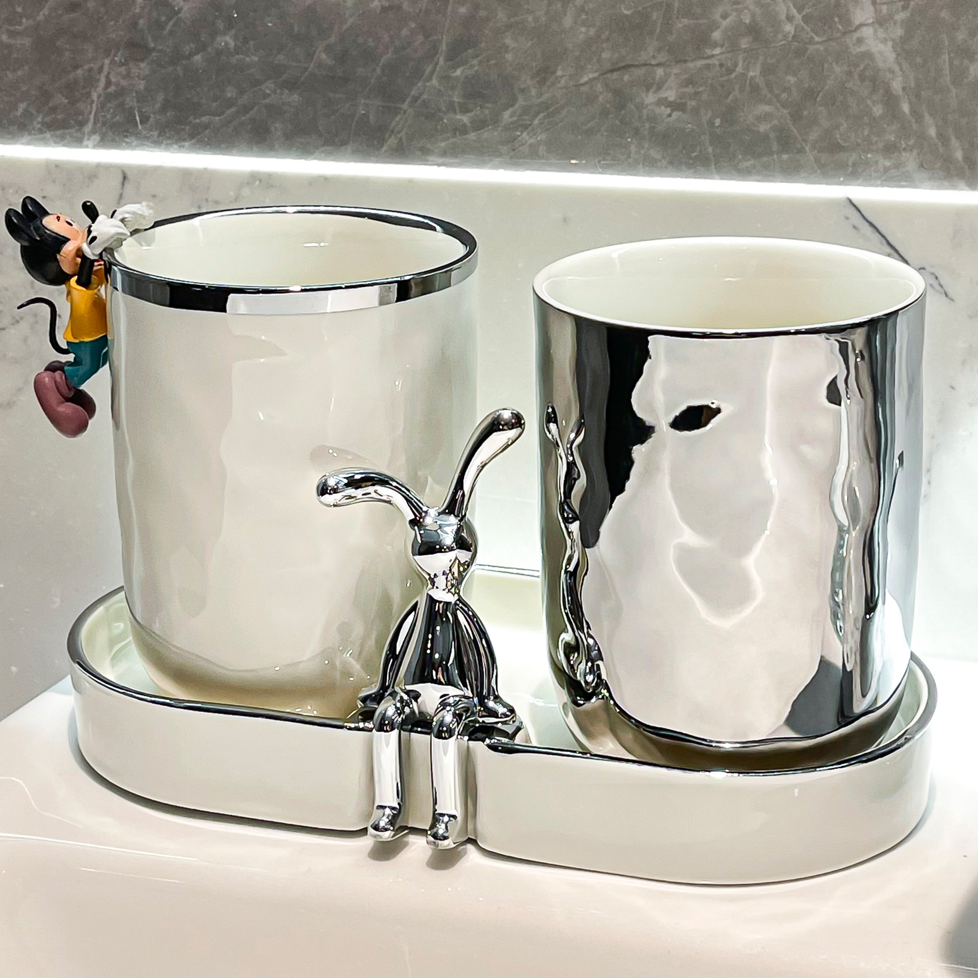 2023新款f漱口杯陶瓷刷牙杯子家用高档牙刷杯高颜值牙具牙缸洗漱