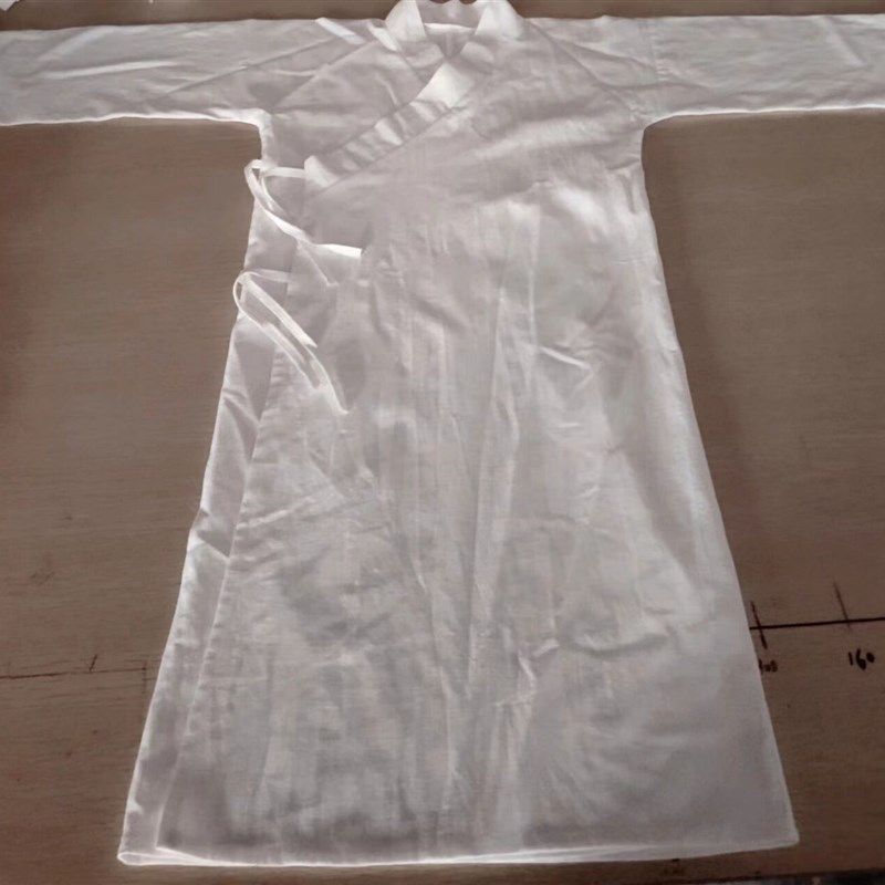夏季薄款 儿童男女竹节棉白色中衣打底长衫汉服短衫交领内搭
