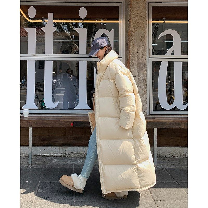 白鹅绒长款羽绒服女款冬季2024新款超长过膝到脚踝云朵泡芙大被子