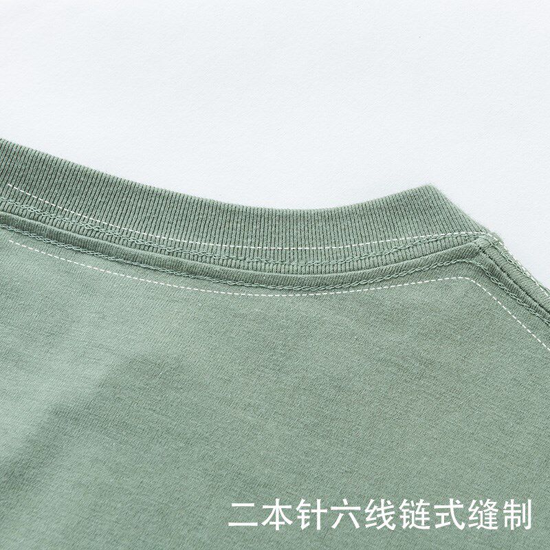 250g重磅纯棉长袖T恤男打底衫纯色百搭休闲圆领宽松内搭白色t流行