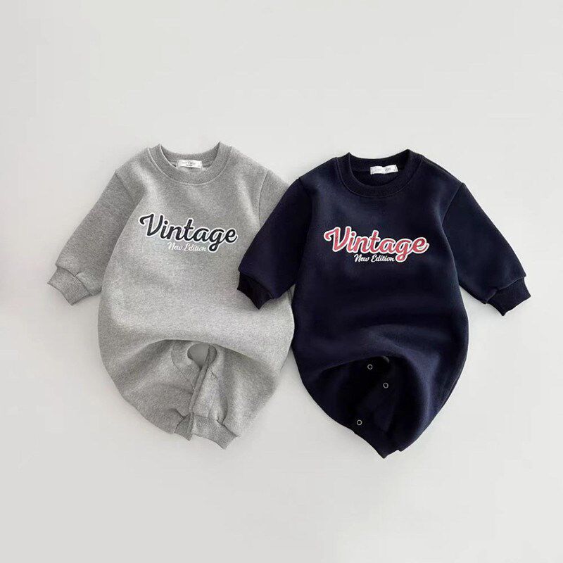 男女宝宝春款纯色洋气连体衣卫衣新生婴儿长袖哈衣爬服外出服韩潮