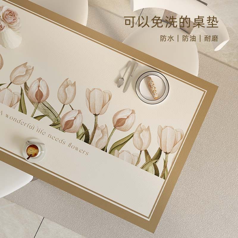 美式桌布免洗防油防水茶几桌垫防烫餐桌垫高级感茶几垫桌面保护垫