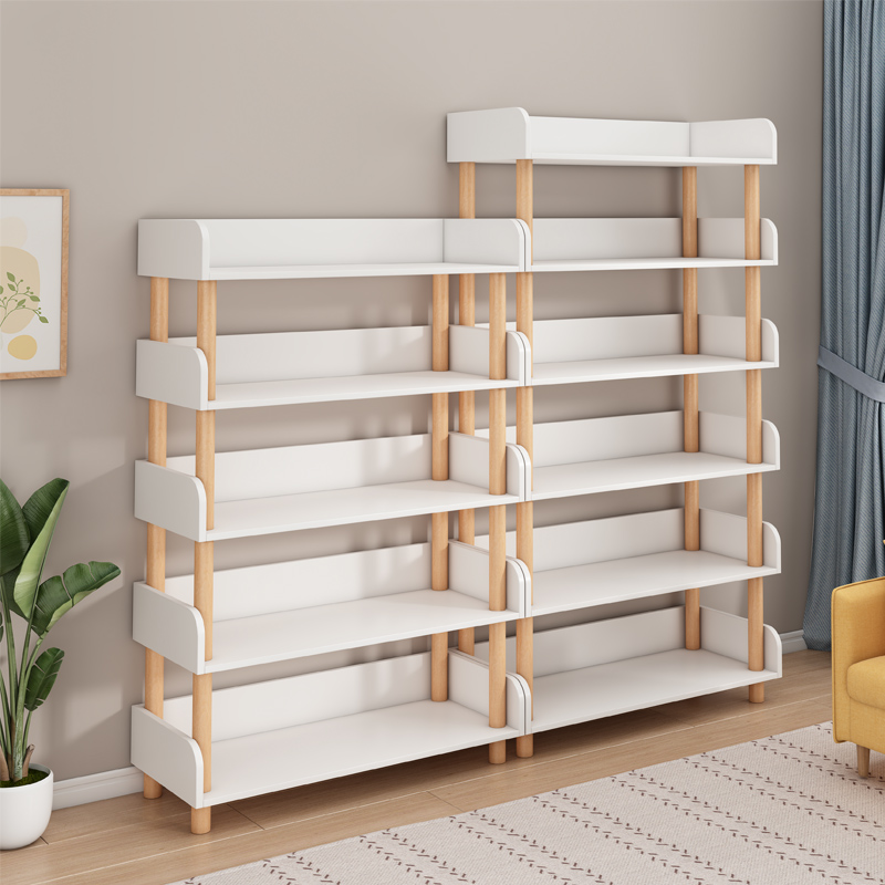 置物架落地多层收纳架子简易书架客厅储物架展示货架家用靠墙书柜