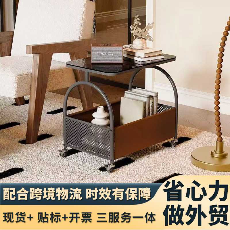 边几可移动钢化玻璃沙发边柜客厅茶几床头柜卧室小桌子推车置物架