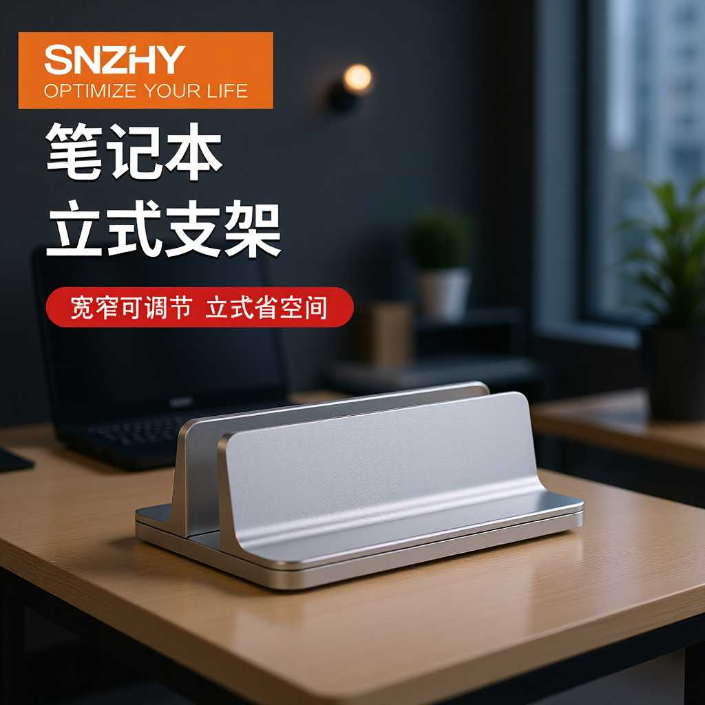 铝合金笔记本电脑立式支架铝合金底座桌面散热笔记本支架